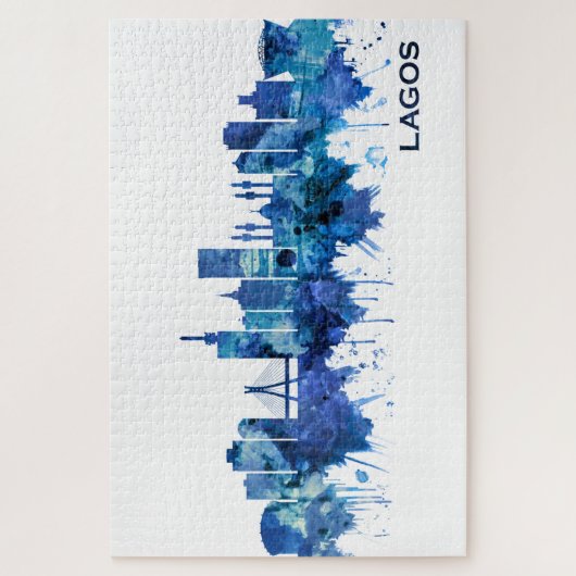 Lagos Nigeria Skyline Blue Legpuzzel (Verticaal)
