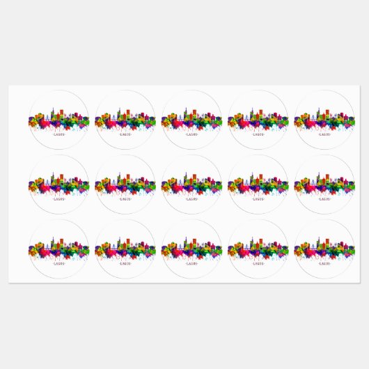 Lagos Nigeria Skyline Labels (Vel)