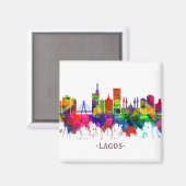 Lagos Nigeria Skyline Magneet (Voorkant / Achterkant)