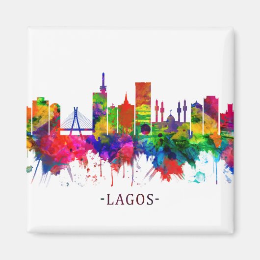 Lagos Nigeria Skyline Magneet (Voorkant)
