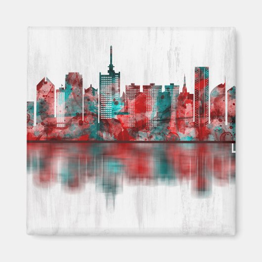 Lagos Nigeria Skyline Magneet (Voorkant)