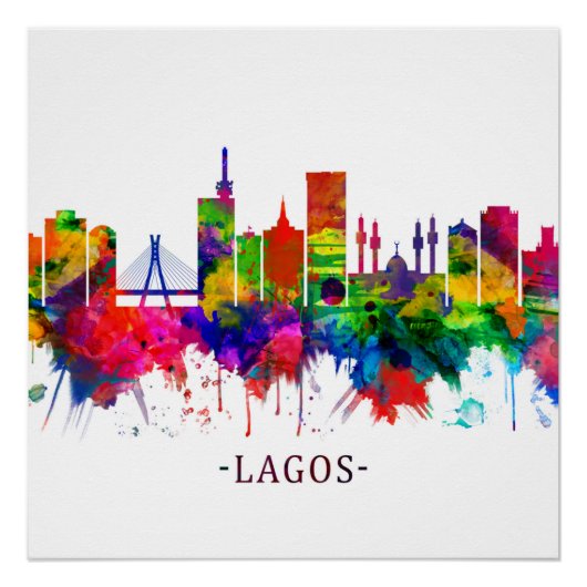Lagos Nigeria Skyline Perfect Poster (Voorkant)