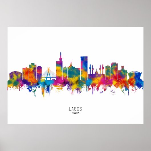 Lagos Nigeria Skyline Poster (Voorkant)