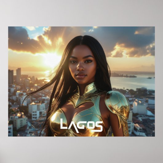 LAGOS - NIGERIA - SUPERHELD POSTER (Voorkant)