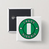 Lagos Nigeria Vierkante Button 5,1 Cm (Voorkant /achterkant)