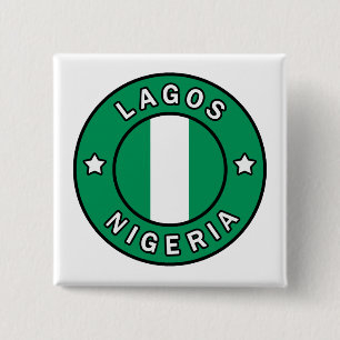 Lagos Nigeria Vierkante Button 5,1 Cm