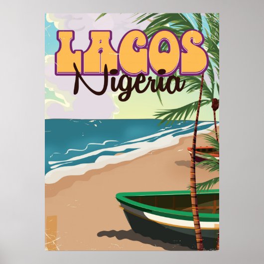 Lagos, Nigeria vintage reisposter Poster (Voorkant)
