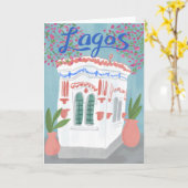 Lagos Portugal Quiosque Algarve Schattigee handgem Kaart (Gele Bloem)