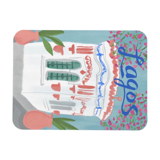 Lagos Portugal Quiosque Algarve Schattigee handgem Magneet (Horizontaal)