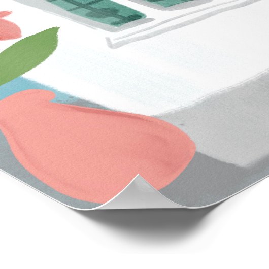 Lagos Portugal Quiosque Algarve Schattigee handgem Poster (Hoek)