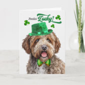 Lagotti Dog Feelin' Lucky St Patrick's Day Feestdagen Kaart (Voorkant)