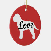 Lagotto Love wit en zwart Keramisch Ornament (Rechts)