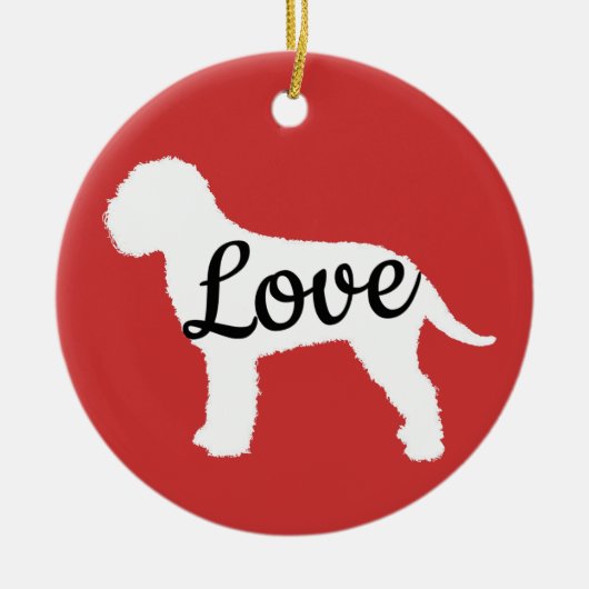 Lagotto Love wit en zwart Keramisch Ornament (Voorkant)