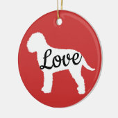 Lagotto Love wit en zwart Keramisch Ornament (Links)