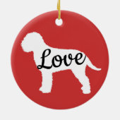 Lagotto Love wit en zwart Keramisch Ornament (Achterkant)