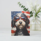 Lagotto Romagnolo 4 juli Onafhankelijkheidsdag Briefkaart (Staand voorkant)