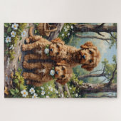 Lagotto Romagnolo Bosbloesem Kunst Legpuzzel (Horizontaal)