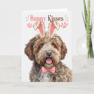 Lagotto Romagnolo Dog Bunny Oars voor Pasen Feestdagen Kaart