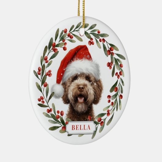 Lagotto Romagnolo Dog Ceramic Circle Ornament (Rechts)