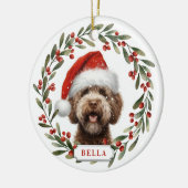 Lagotto Romagnolo Dog Ceramic Circle Ornament (Links)
