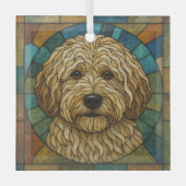 Lagotto Romagnolo Dog "Glas in lood" Glas Ornament (Voorkant)
