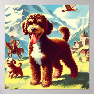  Lagotto Romagnolo Dog Painting Poster