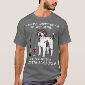 Lagotto Romagnolo en wijnFunny dog T-shirt