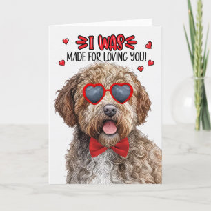 Lagotto Romagnolo gemaakt voor het houden van je V Feestdagen Kaart