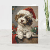 Lagotto Romagnolo gepersonaliseerde kerst Feestdagen Kaart (Voorkant)