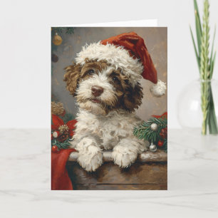 Lagotto Romagnolo gepersonaliseerde kerst Feestdagen Kaart
