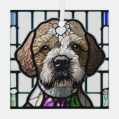 Lagotto Romagnolo "Glas in lood" Glas Ornament (Achterkant)