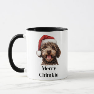 Lagotto Romagnolo hond met kerstmannenhoed Kerstmi Mok