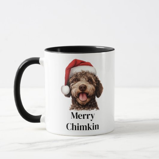 Lagotto Romagnolo Hond Santa Hat Kerstmis Mok (Links)