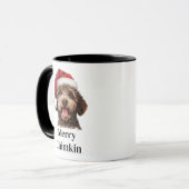 Lagotto Romagnolo Hond Santa Hat Kerstmis Mok (Voorkant links)