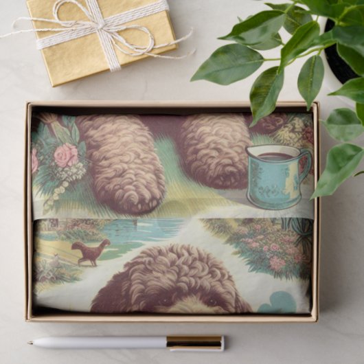  Lagotto Romagnolo Illustratie Tissuepapier (Geschenk)