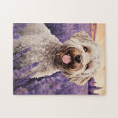 Lagotto Romagnolo in Lavendelveld Legpuzzel (Horizontaal)