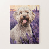 Lagotto Romagnolo in Lavendelveld Legpuzzel (Verticaal)