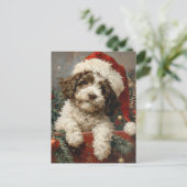 Lagotto Romagnolo Kerst Briefkaart (Staand voorkant)