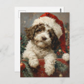 Lagotto Romagnolo Kerst Briefkaart (Voorkant / Achterkant)