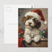 Lagotto Romagnolo Kerst Briefkaart (Voorkant / Achterkant)