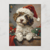Lagotto Romagnolo Kerst Briefkaart (Voorkant)