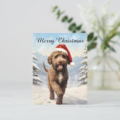 Lagotto Romagnolo Kerst Feestdagenkaart (Staand voorkant)