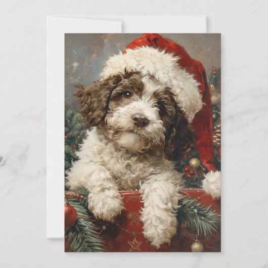 Lagotto Romagnolo Kerst Feestdagenkaart (Voorkant)