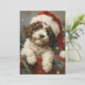 Lagotto Romagnolo Kerst Feestdagenkaart (Staand voorkant)
