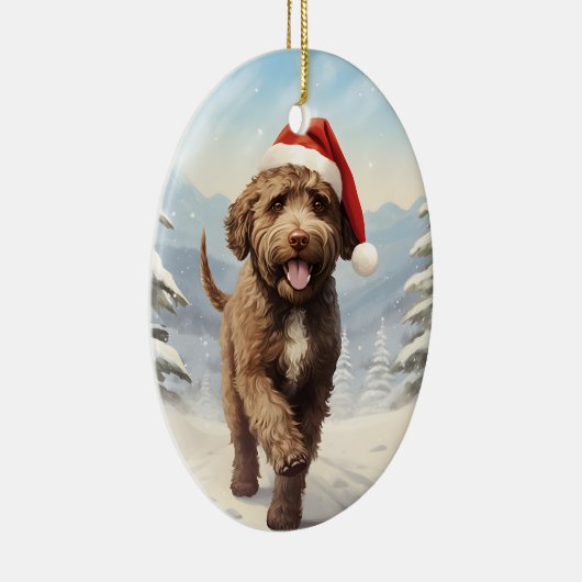 Lagotto Romagnolo Kerst Keramisch Ornament (Rechts)
