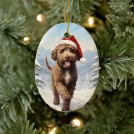 Lagotto Romagnolo Kerst Keramisch Ornament