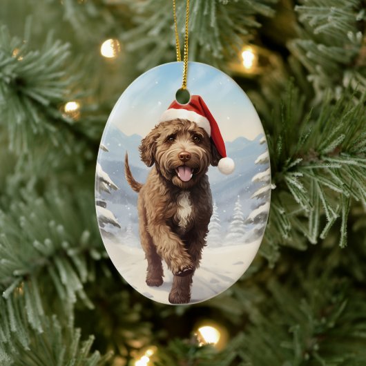 Lagotto Romagnolo Kerst Keramisch Ornament (Boom)