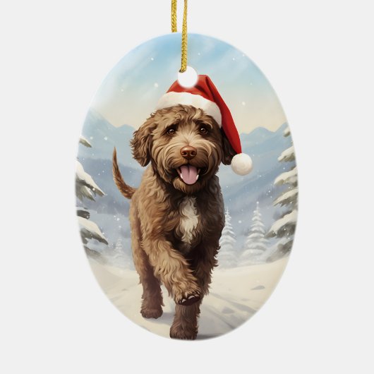 Lagotto Romagnolo Kerst Keramisch Ornament (Achterkant)