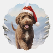 Lagotto Romagnolo Kerst Ornament Kaart (Achterkant)