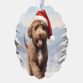 Lagotto Romagnolo Kerst Ornament Kaart (Links)